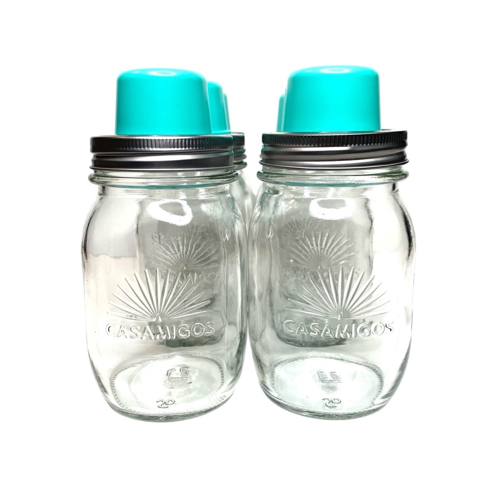 Lot Of 6 Casamigos Branded Mason Jar Cocktail Shakers 16oz. George Clooney